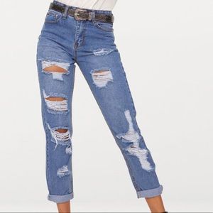 High Waisted Boyfriend Jeans
